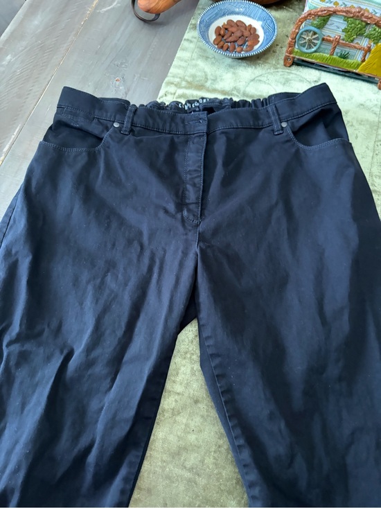 club of comfort Pants - Club of Comfort Black Button-Front Stretch Pants